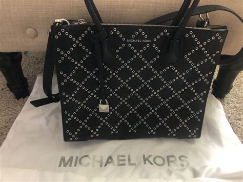 michael michael kors mercer grommeted leather tote